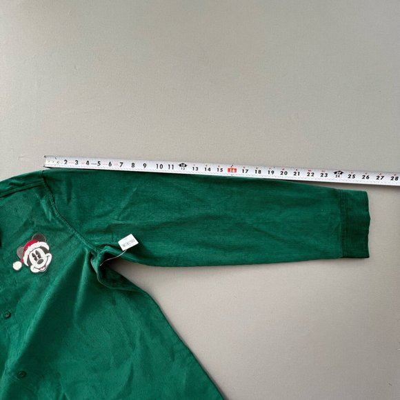 Disney Mickey Corduroy Button Shirt Size LARGE Men Long Sleeve Green Cotton NEW - Picture 8 of 11